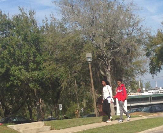 Students walking to class